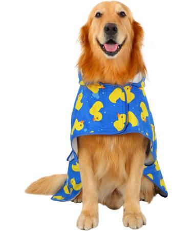 Super Absorbent Dog Bathrobe with Hood for All Breeds XXL Blue Rubber Ducks - Buy Online on GoSupps.com