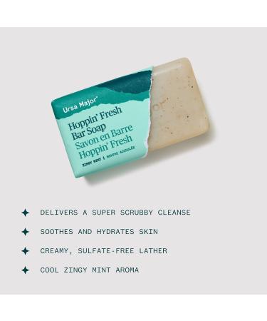 Ursa Major Morning Mojo Bar Soap 2-Pack - Exfoliating Soap with Peppermint, Eucalyptus, and Rosemary for Men and Women - 5 oz - Buy Online on GoSupps.com
