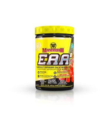 Mammoth EAA9 Performance EAA + BCAA 6 g BCAA Blend Full Spectrum EAA High Leucine for Muscle Recovery Natural Electrolytes - Coconut Water + Himalayan Sea Salt for Hydration Sugar Free Zero Calorie 30 servings (Swedish Very Berry) Swedish Very Berry 390 g