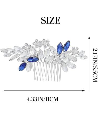 IYOU Crystal Bridal Hair Comb Blue Wedding Side Combs Sparkly Rhinestone Headpiece Prom Bride Bridesmaid Hair Accessories for Women - Buy Online on GoSupps.com