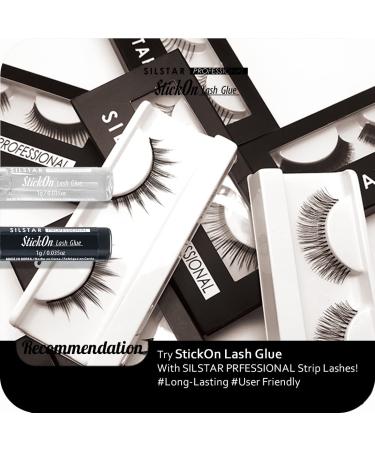 SILSTAR PROFESSIONAL Strip Lash Glue - Latex Free Strong Hold 0.07oz (8pcs) - Black & Clear Assorted - Ideal for Individual Eyelashes - International Shipping Available - Buy Online on GoSupps.com