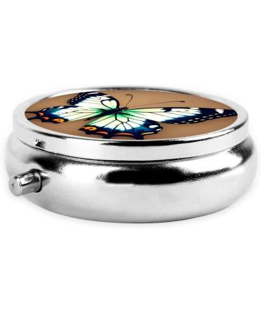 Shop Cute Little Butterfly Round Pill Box - 3 Compartment Organizer for Travel & Purse - Buy Online on GoSupps.com