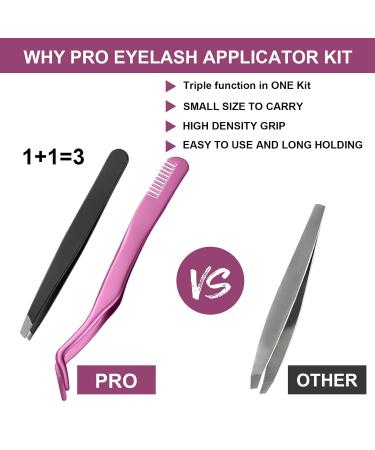 Premium Eyelash Applicator Tool Set - 1 Eyelash Applicator + 1 Eyebrow Tweezers for DIY Extensions - Perfect for Clusters - International Shipping - Buy Online on GoSupps.com