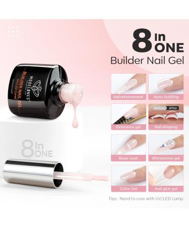 Modelones Builder Nail Gel Set 2 Colors 10ml Clear and Nude Builder Gel for Nail Thickening Nail Strengthener Apex Building Extension Gel Rhinestone Nail Glue Gel in a Bottle LED Nail Lamp Cured Hard Gel Clear Nude - Buy Online on GoSupps.com