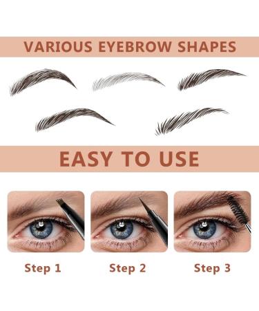 JAWUZ Microblading eyebrow pencil 2in1 eyeliner and eyebrow pencil waterresistant dark brown with eyebrow brush - Buy Online on GoSupps.com