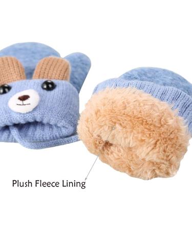 AIDIER Baby Winter Mittens | Knitted Gloves with Fleece Lining | Blue | 0-3 Years - Buy Online on GoSupps.com