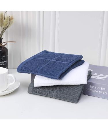 Highly Absorbent 100% Cotton Kitchen Dishcloths - 12 Pack White Dish Rags for Washing Dishes and Cleaning (11 x 11 Inches) - Buy Online on GoSupps.com