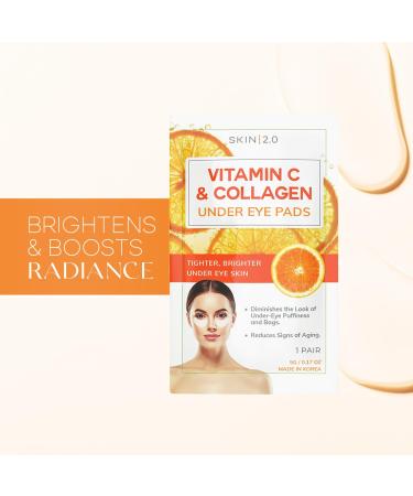 Vitamin C & Collagen Under Eye Patches - Brighten Dark Circles Firm & Tighten Skin - Anti-Aging Pads - Cruelty-Free Korean Skincare - 5 Pairs - Buy Online on GoSupps.com