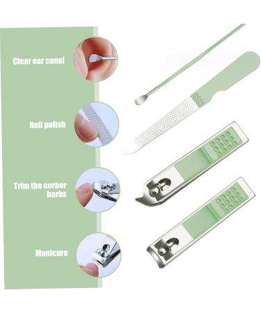 Nail Clipper Set Carbon Steel 4 in 1 Portable Nail Clipper Kit with Travel Cover Sharp Nail Care Kit for Manicure Pedicure - Buy Online on GoSupps.com