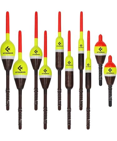 XFISHMAN Balsa Fishing Floaters & Spring Bobbers Kit - 10 Pack Assortment for Crappie, Panfish, Walleyes - America's Classic Tackle Floats - Buy Online on GoSupps.com