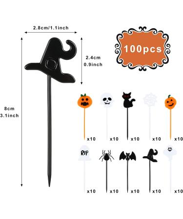 KESOTE 100PCS Halloween Cupcake Toppers  Plastic Halloween Toothpicks Halloween Cupcake Food Cocktail Appetizer Picks for Halloween Baby Shower Birthday Wedding Party Cake Decorations - Buy Online on GoSupps.com