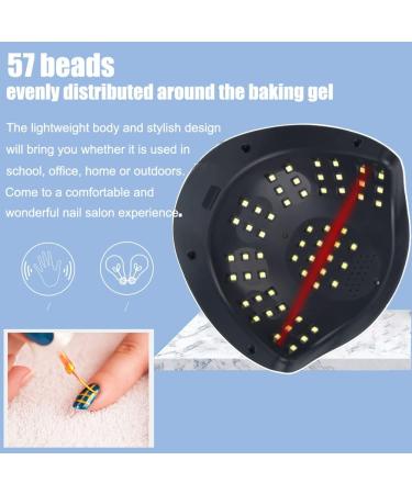 220W UV LED Nail Lamp with 57 Beads, Quick-Drying Gel Curing for Salon Quality Gel Nails - White - Buy Online on GoSupps.com