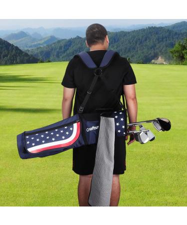 Craftsman Golf Star and Stripes Red White Blue Lightweight Easy Carry Shoulder Sunday Range Golf Bag