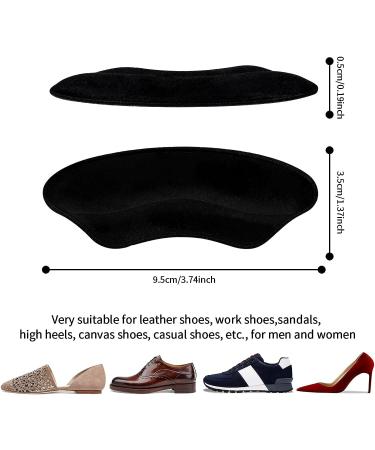 Budefull Heel Grips Liner Cushions - 4 Pairs Self-Adhesive Inserts for Loose Shoes - Prevent Heel Slip and Blister - Pale Apricot+Black - Men and Women - Buy Online on GoSupps.com
