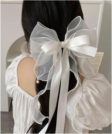 hgnxa Delicate Veil Hair Clip with Bowknot Beaded Add a touch of Sophistication to Your Hairstyle with Delicate Hair Clip - Buy Online on GoSupps.com