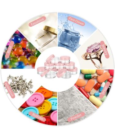 Flintronic Plastic Cosmetic Jar*64 Transparent & Visible Sample Container Jar Screw Cap Bottle with Sticker & Small Spoon Suitable for Cosmetic/cream/gel/paste/beads/mineral Items(Orange Pink) 64pcs Orange Pink - Buy Online on GoSupps.com