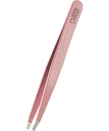 Rubis Universal Eyebrow Tweezers - straight tip - tweezers for plucking eyebrows - pink