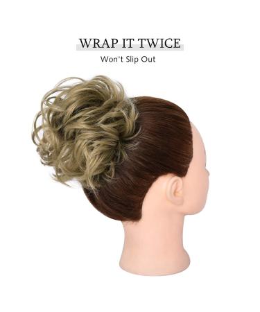 Dark Blonde Messy Bun Scrunchie | Tousled Updo Hairpiece for Women - Buy Online on GoSupps.com