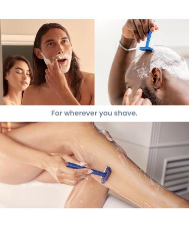 Henson Shaving Razor - Steel Blue Double Edge Safety Razor | 5 Spare Blades & 30 Precision | Reusable for Men & Women - Buy Online on GoSupps.com