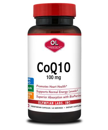 Olympian Labs CoQ10 100mg Formulated with Bioperine for Greater Absorption Supporting Heart Health 60 Capsules