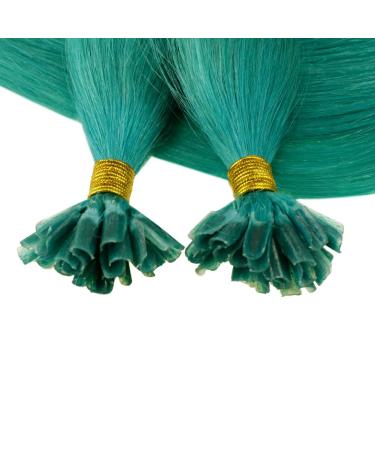 Runature Colorful Remy Hair Extensions - Blue Green U-Tip 45cm | Real Keratin Hair Extensions 25 Strands #Teal - Buy Online on GoSupps.com