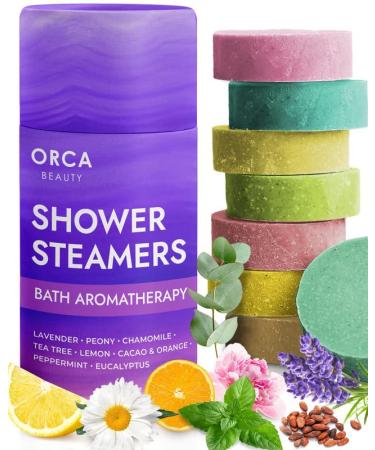 Shower Steamers (8 Scents) Includes Eucalyptus Shower Bombs, Shower Steamers Aromatherapy Shower Steamer, Shower Bombs Aromatherapy, Shower Bomb Menthol, Shower Steamers for Women & Men Shower Tablets Variety Pack