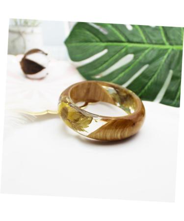 TENDYCOCO 2 Pcs Flower Bracelet Gemstone Bracelets Wood Bracelet Hawaiian Bracelet Friendship Bracelets Resin Bangle Bracelet Clear Bracelet Bangle Clear Epoxy European and American Jewelry 6.4X2.3CMx2pcs As Shownx2pcs - Buy Online on GoSupps.com