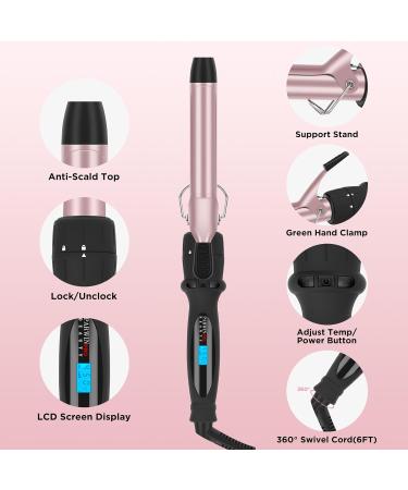 Buy PARWIN PRO 7-in-1 Curling Iron Set - Adjustable Temp Interchangeable Barrels Travel-Friendly Negative Ionic - Rose Pink - Buy Online on GoSupps.com