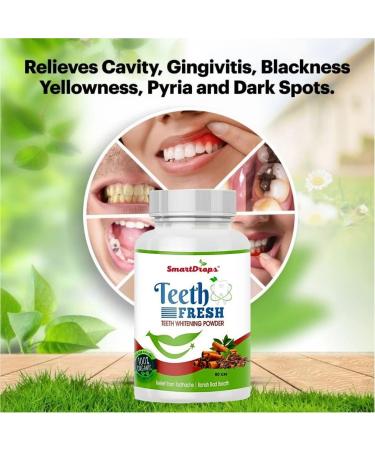 Teeth Whitening Activated Charcoal Powder - Remove Yellow Stains & Tartar | 80 gm - Pack of 3 | International Shipping - Buy Online on GoSupps.com