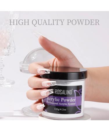 ROSALIND 4.2oz Clear Acrylic Nail Powder for Professional Nail Extensions - No Lamp Needed Ideal for French Nails & Carving - Buy Online on GoSupps.com