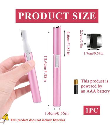Buy Professional Pink Eyebrow Trimmer | 2-in-1 Electric Razor & Facial Hair Remover - Painless & Portable for All Skin Types - Buy Online on GoSupps.com