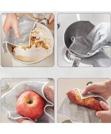 10PCs Shiny Wire Anti-Scratch Cleaning Cloths - Protect Sensitive Surfaces | Double-Layer Steel Wire Towels for Kitchen Use - Buy Online on GoSupps.com