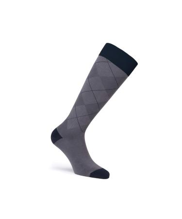 Jobst knee socks with a casual pattern closed toe area 15-20 mmHg moderate support for swollen legs gunmetal gray size: l normal length l gunmetal gray