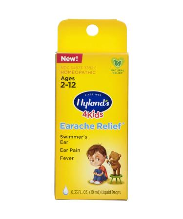 Hyland's Swimmers Ear Relief, Fast Natural Homeopathic Pain Relief of Cold & Flu Earaches, Swimmers Ear and Allergies, 0.33 Fl Oz Kids