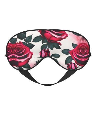 Blossoming Rose Flowers Print Double-Sided Eye Mask Soft and Light Blocking for Enhancing Sleep Quality