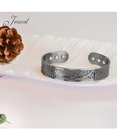 Jeracol Copper Magnetic Bracelet for Men Women - 100% Solid Copper Cuff Bangle with Powerful Magnets - Adjustable, Gift Box Included - Buy Online on GoSupps.com