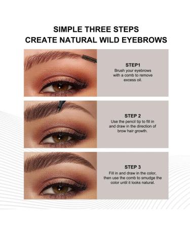 Waterproof Eyebrow Pencil for Women | Natural Full Brows | Sweat-Proof & Easy Application (Black - Buy Online on GoSupps.com