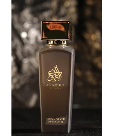Crown Silver Arabic Perfume for Men Eau De Parfum 2.7 fl oz Arabian Aroma Oud Woody Musk Incense Jasmine Orange Floral Notes - Buy Online on GoSupps.com