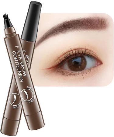 Brow Pencil | 4 Tipped Precise Brow Long-Lasting Eyebrow Makeup Waterproof Microblade Eyebrow Marker for Parties Daily Use Pochy Dark Brown - Buy Online on GoSupps.com