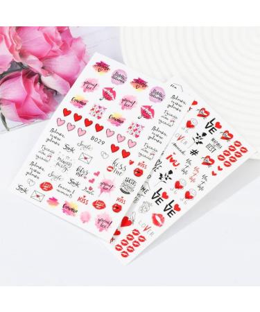 Manicure Cute Valentine's Day Cupid Red Heart Girl Nail Stickers Nail Art Decoration 3D Valentine Sticker Nail Decals(5) Style5 - Buy Online on GoSupps.com