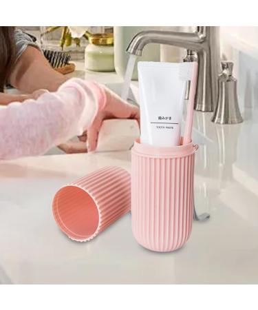 Travel Toothbrush Holder & Case | Portable Dustproof Toothbrush Cup for Camping Business Trips & School - Rosa - Buy Online on GoSupps.com