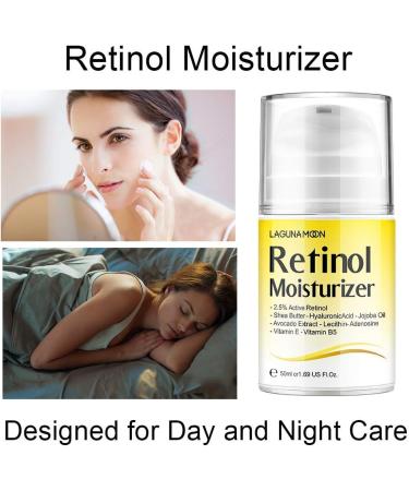 Lagunamoon Retinol Moisturizer Cream for Face - Wrinkle Cream for Women and Men Facial Cream with Hyaluronic Acid and Vitamin E 50ML/1.69 Oz - Buy Online on GoSupps.com