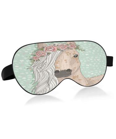 xigua Flower Horse Sleeping Eyes Mask with Adjustable Strap Breathable Blackout Comfortable Sleeping Eye Mask for Men&Women252