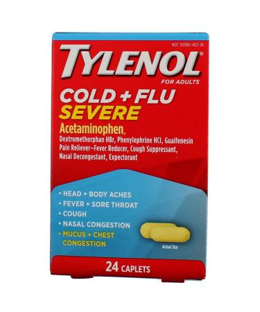 Tylenol Cold & Flu Sever Size 24ct Tylenol Cold & Flu Sever 24ct