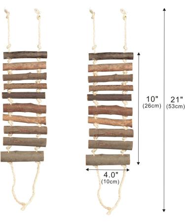 Cedar Alpha 2-Pack Wooden Rope Ladder Bird Toy - Natural Swing and Chewing Toys for Pet Bird Cage - Rodents Accessory - Buy Online on GoSupps.com