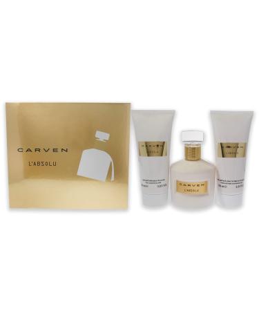 Carven LAbsolu for Women - 3 Pc Gift Set 3.33oz EDP Spray 3.33oz Perfumed Body Milk 3.33oz Perfumed Bath and Shower Gel