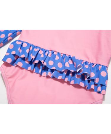 BONVERANO Baby Girls Swimsuit | Toddler Long-Sleeve One Piece Bathing Suit | UPF 50+ Sun Protection | 18-24 Months, Blue - Buy Online on GoSupps.com