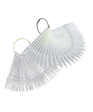 2 Sets Manicure Nail Display Color Cards Nail Sample Color Board False Nail Sample Sticks Nail Art Stiletto Tips Nail with Ring Tips Nail Sticks Nail Ring Plastic Sector Nail Piece