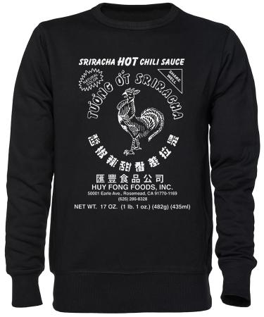 Capzy Sriracha Hot Chili Sauce Natural Color Black Jumper Unisex Men Women Black XL