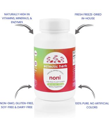 Eclectic Institute Raw Fresh Freeze-Dried Noni 375 mg - 100 Non-GMO Veg Caps | Best Price - Buy Online on GoSupps.com